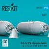 RESKIT RS72-0578 BLU-1A (750 lb) napalm bombs (4 pcs) (A-1, A-4, A-7, A-26K, B-57, F-100) (3D Printed) (1/72)
